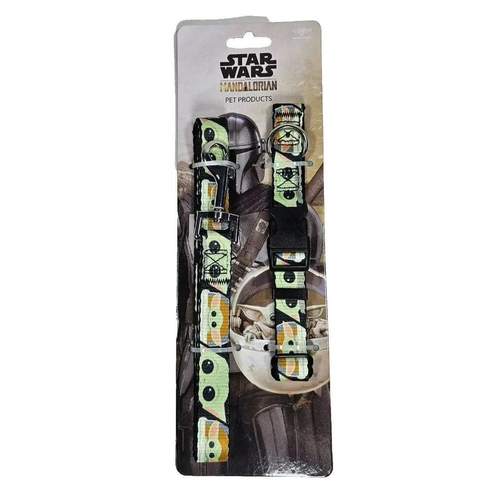 Star Wars Mandalorian Din Grogu Pet Collar & Leash Set Size M 10-16